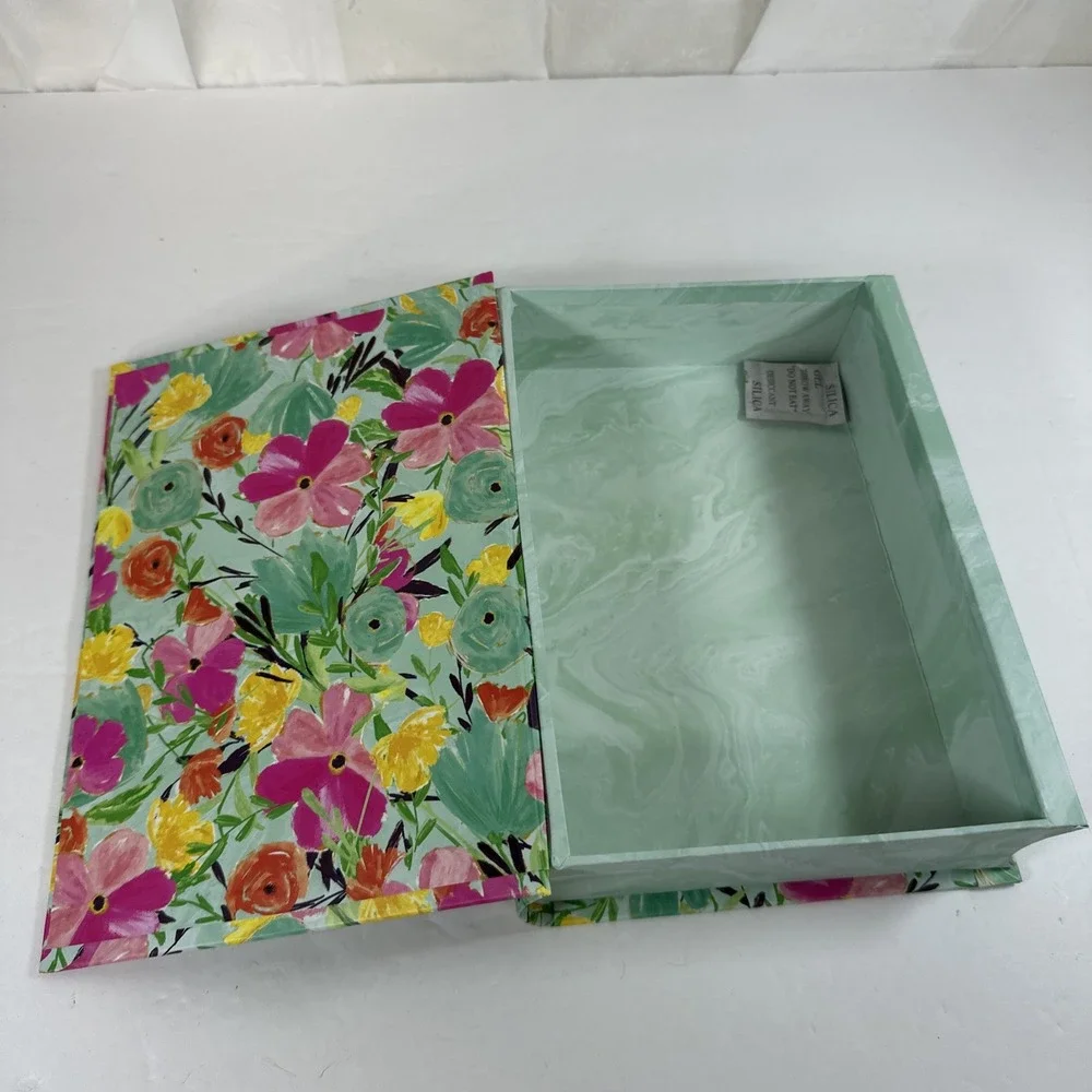 Floral Decorative Book Storage Box 8.5